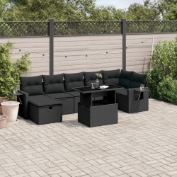 Salon de jardin avec coussins 7 pcs gris résine tressée 499476499476