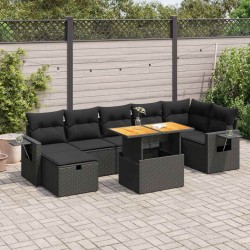 Salon de jardin avec coussins 7 pcs gris résine tressée 499483499483