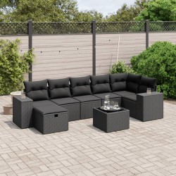 Salon de jardin avec coussins 7 pcs gris résine tressée 499488499488