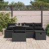 Salon de jardin avec coussins 6 pcs beige résine tressée 499553499553