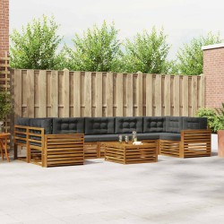 Ensemble de bistro de jardin 11 pcs coussins gris poly rotin 499566499566