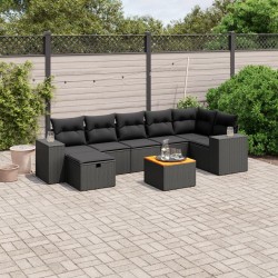 Salon de jardin avec coussins 7 pcs gris résine tressée 499619499619