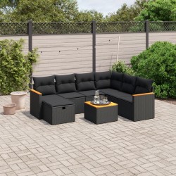 Salon de jardin avec coussins 7 pcs gris résine tressée 499622499622