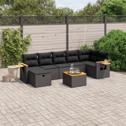 Salon de jardin avec coussins 7 pcs gris résine tressée 499623499623
