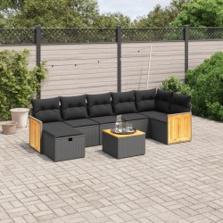 Salon de jardin avec coussins 7 pcs gris résine tressée 499625499625