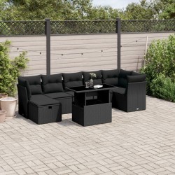 Salon de jardin avec coussins 7 pcs gris résine tressée 499626499626