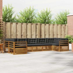 Ensemble de salle à manger pour jardin 9 pcs Gris polyrotin 499645499645