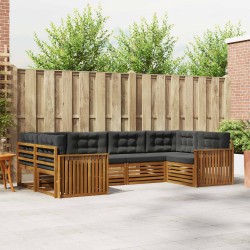 Ensemble de salle à manger pour jardin 7 pcs Marron et Noir 499646499646
