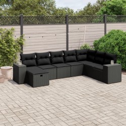Salon de jardin avec coussins 7 pcs gris résine tressée 499649499649