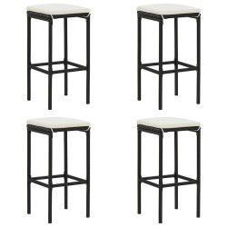 Ensemble de canapé de jardin 5 pcs Noir et Crème polyrotin 499743499743