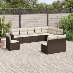 Ensemble de canapé de jardin avec coussin 8 pcs Noir polyrotin 499807499807