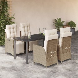 Ensemble de canapé de jardin 4 pcs Noir Poly Rattan 499846499846