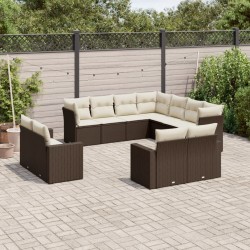 Ensemble de canapé de jardin avec coussin 12 pcs Noir 499902499902