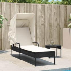 Salon de jardin 6 pcs avec coussins noir résine tressée 500133500133