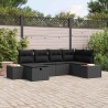 Salon de jardin avec coussins 14 pcs noir résine tressée 500277500277