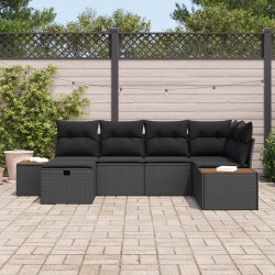 Salon de jardin avec coussins 14 pcs noir résine tressée 500277500277