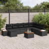 Salon de jardin avec coussins 14 pcs noir résine tressée 500359500359