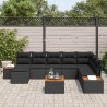 Salon de jardin avec coussins 14 pcs noir résine tressée 500359500359
