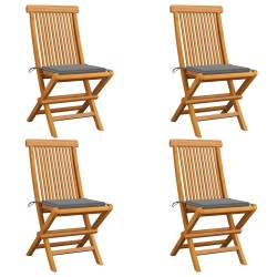 Chaises longues lot de 2 avec table et coussin Bois teck solide 500371500371