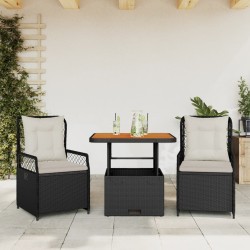 Ensemble de canapé de jardin avec coussin 12 pcs Noir et crème 500390500390