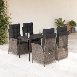 Ensemble de canapé de jardin 9 pcs Noir et Crème polyrotin 500416500416