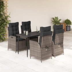 Ensemble de canapé de jardin 9 pcs Noir et Crème Poly Rattan 500419500419
