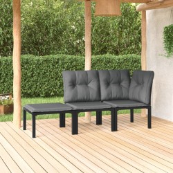 Ensemble de canapé de jardin 13 pcs Noir Poly rotin 500463500463