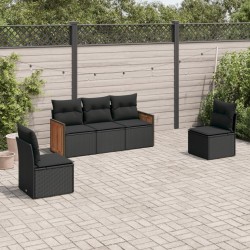 Ensemble à manger de jardin et coussins 7 pcs gris rotin 500770500770
