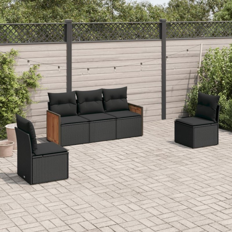 Ensemble à manger de jardin et coussins 7 pcs gris rotin 500770500770