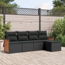 Ensemble à manger de jardin et coussins 7 pcs gris rotin 500813500813