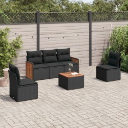 Ensemble de bar jardin 11pcs gris poly rotin/bois massif acacia 500822500822