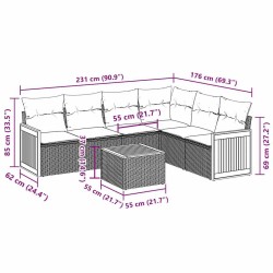 Salon de jardin 12 pcs avec coussins noir résine tressée 500832500832