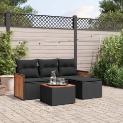 Ensemble à manger de jardin et coussins 7 pcs gris rotin 500837500837