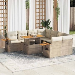 Banc inclinable de jardin avec coussins marron résine tressée 500890500890