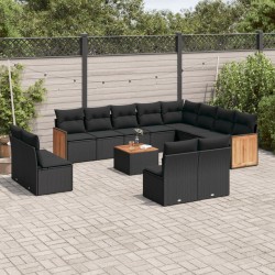 Salon de jardin 8 pcs avec coussins gris clair résine tressée 501100501100