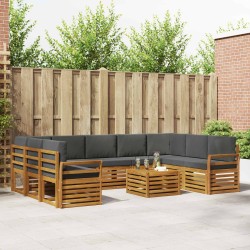 Ensemble à manger de jardin avec coussins 7 pcs Noir 501112501112