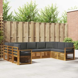 Salon de jardin 5 pcs avec coussins taupe bambou 501164501164