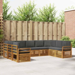 Salon de jardin 4 pcs avec coussins blanc crème bambou 501173501173