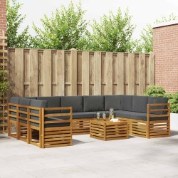 Ensemble à manger de jardin avec coussins 5pcs Beige poly rotin 501198501198