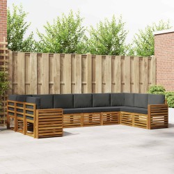 Ensemble à manger de jardin coussins 9pcs Résine tressée Noir 501260501260