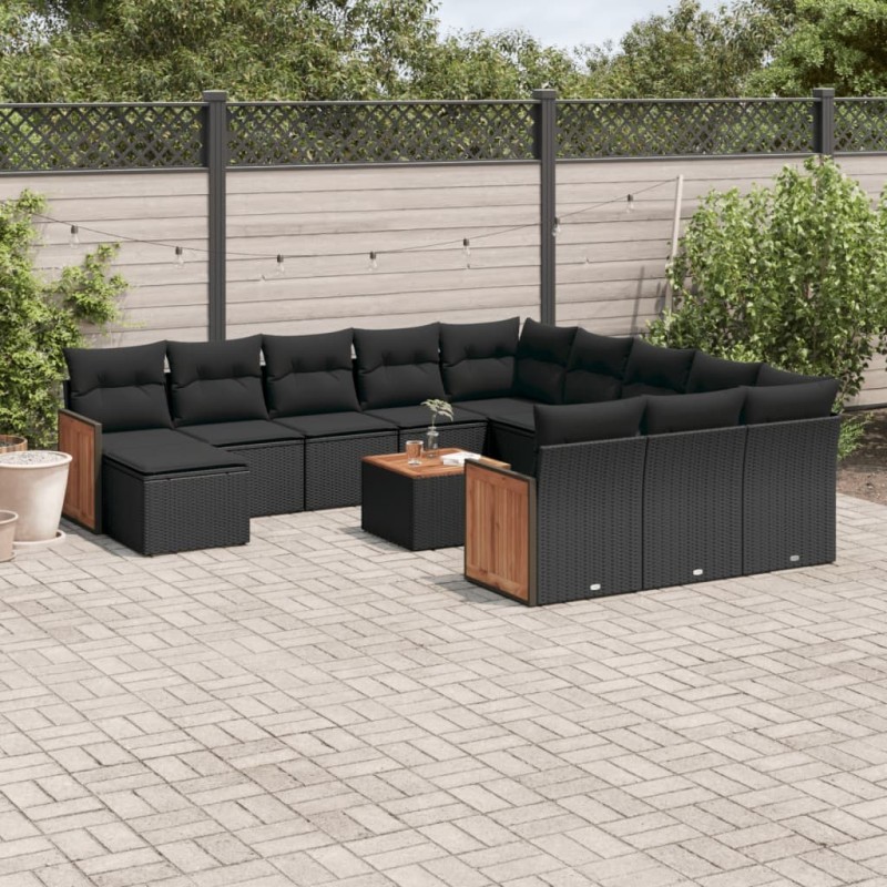 Salon de jardin 8 pcs avec coussins gris résine tressée 501342501342