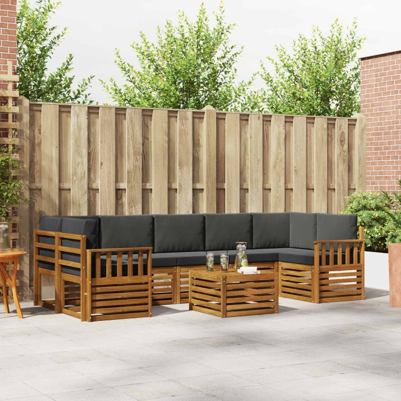 Salon de jardin 11 pcs avec coussins beige résine tressée 501353501353