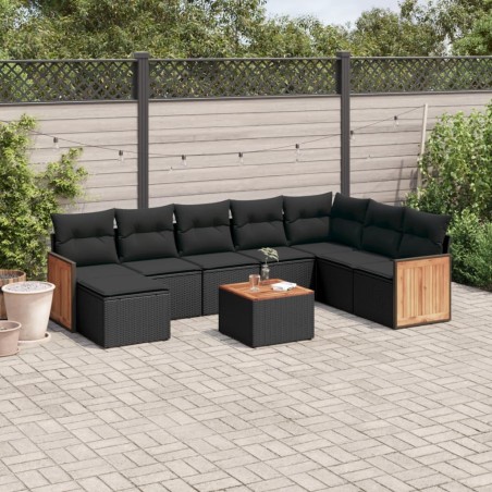 Salon de jardin 7 pcs avec coussins Résine tressée Marron 501360501360