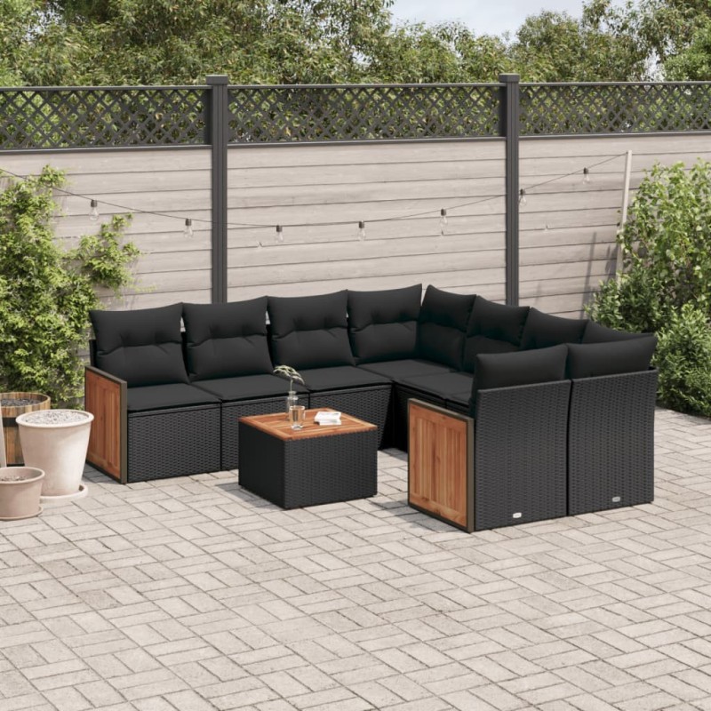Salon de jardin 7 pcs avec coussins cire marron bois pin massif 501401501401