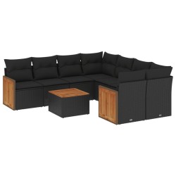 Salon de jardin 7 pcs avec coussins cire marron bois pin massif 501401501401