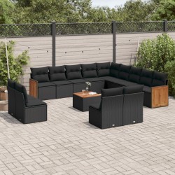 Salon de jardin 8 pcs avec coussins marron cire bois pin massif 501417501417