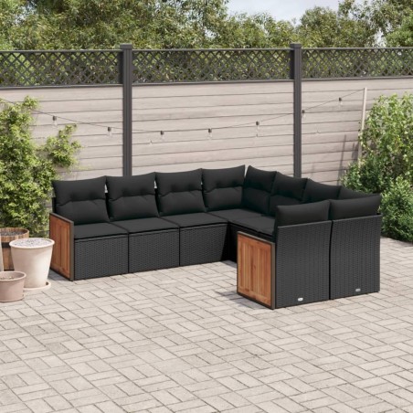 Salon de jardin 6 pcs avec coussins gris résine tressée 501442501442