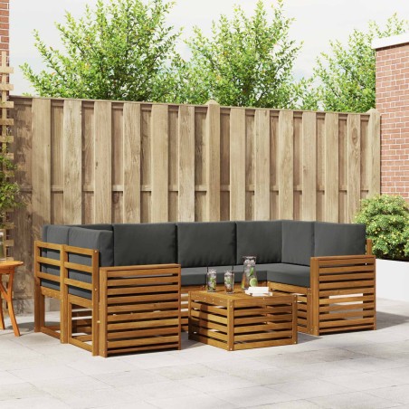 Ensemble de canapé de jardin avec coussin 8 pcs Noir polyrotin 501547501547