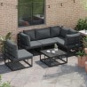 Salon de jardin 9 pcs avec coussins noir résine tressée 502074502074