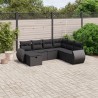 Salon de jardin 9 pcs avec coussins Résine tressée Noir 502142502142